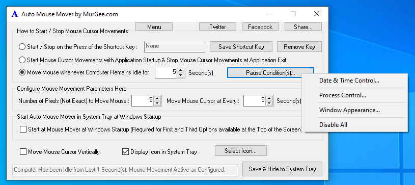 Auto Mouse Mover Software Utility by MurGee